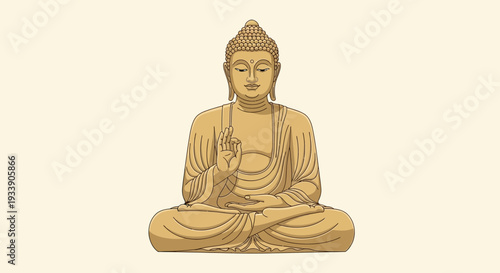 Meditating Buddha Statue, Serene Enlightenment, Spiritual Icon