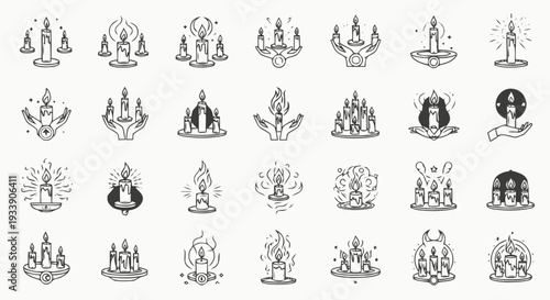 Collection of Various Buddhist Symbols and Icons.
