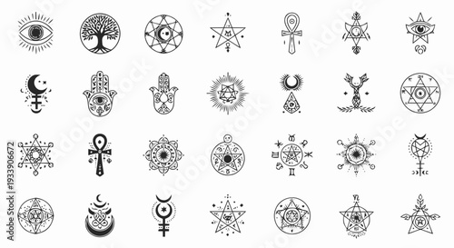 Collection of Various Esoteric Symbols and Emblems.