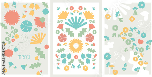 carte postale fleurie, poster, étiquette, vecteur, élément graphique, goodies, accessoire fleuriste, artisan floral, végétal, créateur bouquet, décorateur floral, bouquetterie