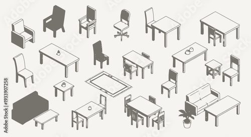 Collection of Various Office Furniture Designs.