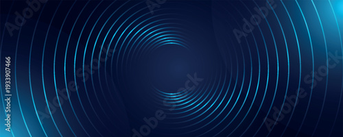 Futuristic technology abstract background with modern spiral lines. Glowing blue circular lines design. Vector illustration VOL. 2