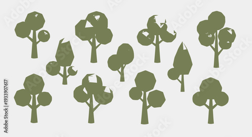 Collection of Various Tree Silhouettes 1.