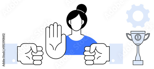 Conflict resolution concept. Visual ation of conflict resolution through mediation, leadership, and negotiation. Conflict resolution promotes teamwork, productivity, and problem-solving