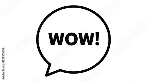 Wow Dialogue: A speech bubble with WOW! written inside, symbolizing surprise, astonishment, or excitement. Capturing the essence of a simple, yet expressive message. 