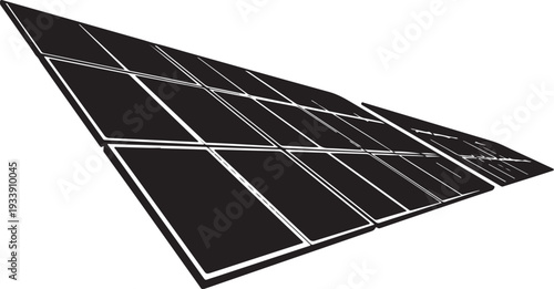 Solar panel with sleek black and silver design elements