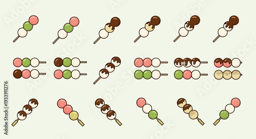 Japanese Dango Skewers: Sweet Dessert Variety