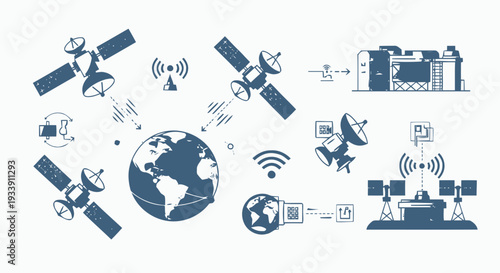 Satellite Communication Network Global Connectivity System.