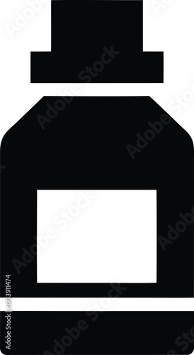 toner bottle silhouette vector illustration on transparent background