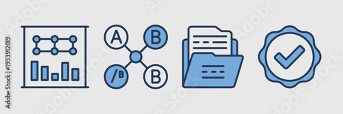 Tech blue machine learning icons – Suitable for professional MLOps platforms, data research, or AI dashboards.