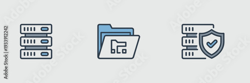 Machine learning platform outline icons – Ideal for cloud infrastructure, data science tools, or software engineering.