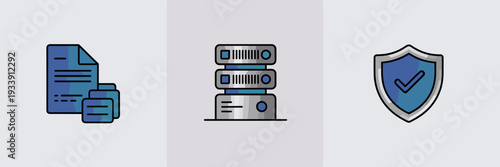 Enterprise AI knowledge base icons – Great for corporate intranets, document management, and cloud infrastructure.