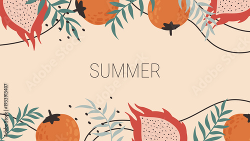 summer background with fruits