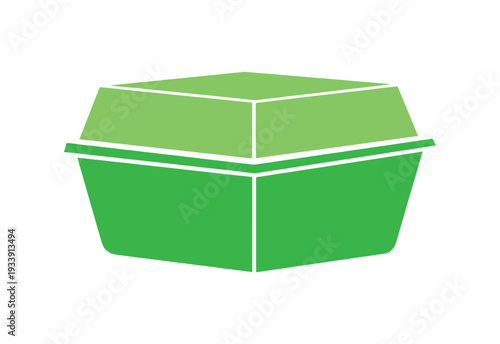 Simple takeout container symbol for restaurant delivery and food service themes.