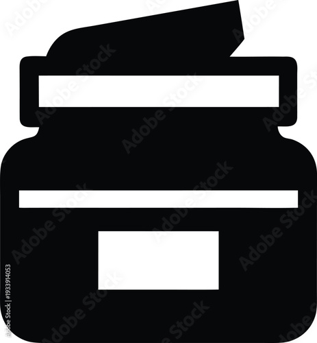 hair mask jar silhouette vector illustration on transparent background