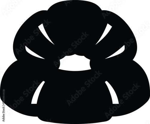 hair donut for buns silhouette vector illustration on transparent background