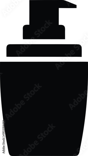 foundation bottle silhouette vector illustration on transparent background