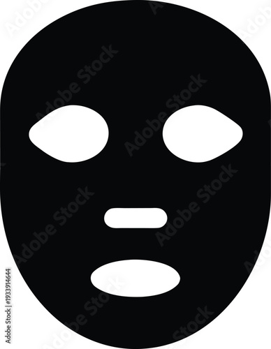 face mask sheet silhouette vector illustration on transparent background