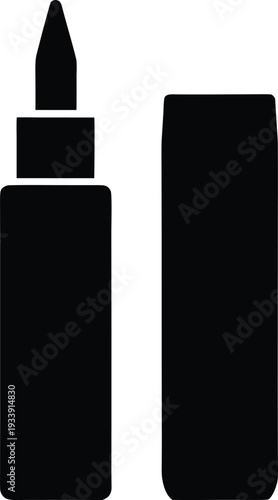 eyeliner pencil silhouette vector illustration on transparent background