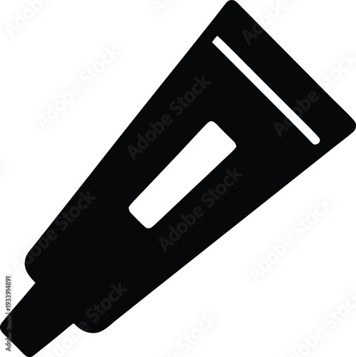 eye cream tube silhouette vector illustration on transparent background