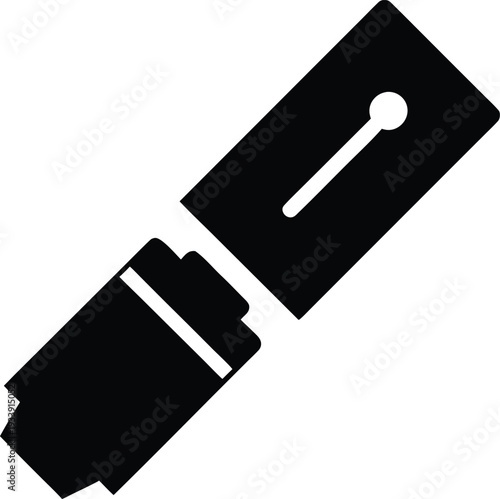 dry brush natural bristle silhouette vector illustration on transparent background