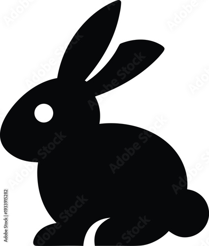 cruelty free bunny icon silhouette vector illustration on transparent background