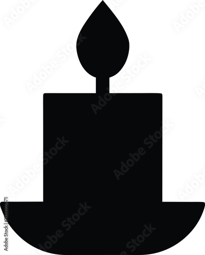 candle spa ambiance silhouette vector illustration on transparent background