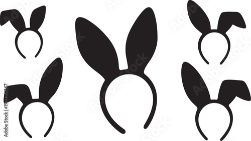 Black Bunny Ears Headbands for Easter or Cosplay Fun