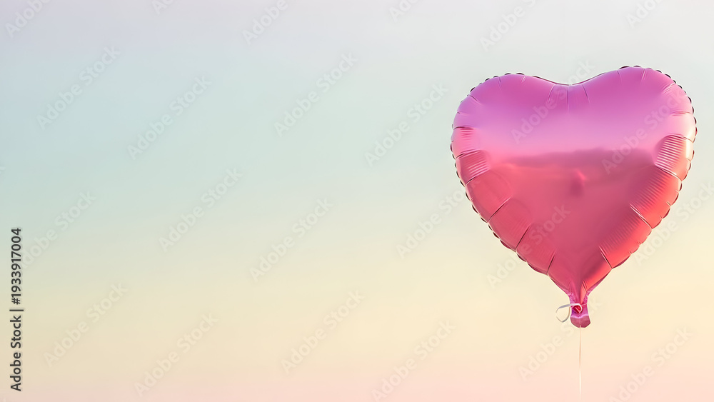 Obraz premium Valentine's day heart balloon in pastel colors for romantic celebrations