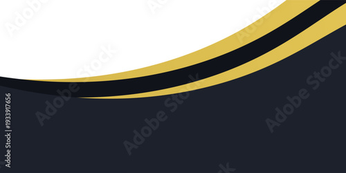 Premium abstract wave composition combining dark navy tones and metallic gold for a classy visual look