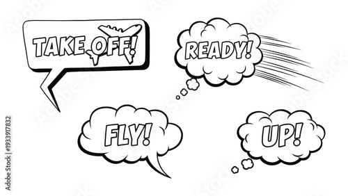 Comic Speech Bubbles: Dynamic collection of comic speech bubbles featuring vibrant text and design, ideal for adding a touch of visual storytelling.