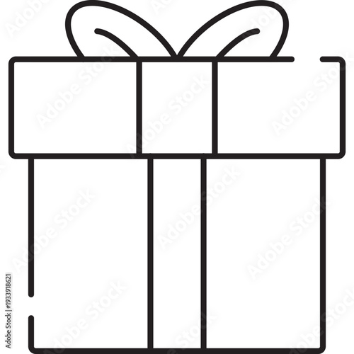 Simple Gift Box Icon Outline