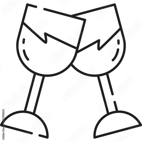 Wine Glasses Toast Icon
