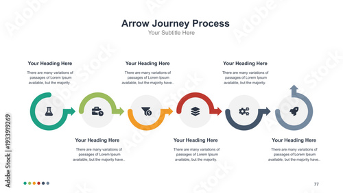 Six Step Arrow Journey Process Infographic Template