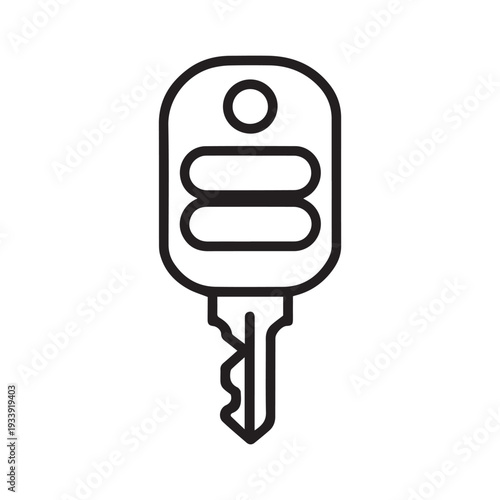 Modern Car Key Remote Fob Icon for Automotive Security and Central Locking System Services