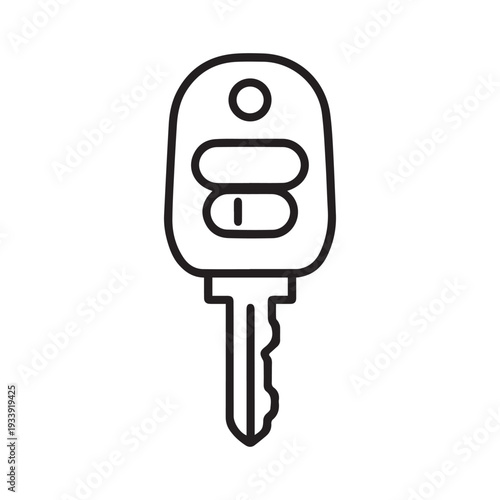 Modern Car Key Remote Fob Icon for Automotive Security and Central Locking System Services