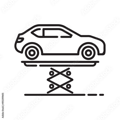 Car Lift Hydraulic Jack Icon for Automotive Repair and Garage Service Maintenance