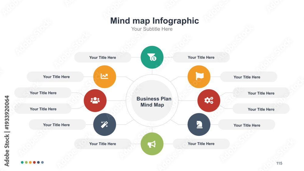 Obraz premium Business Plan Mind Map Infographic Template