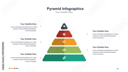 Pyramid Infographic Presentation Template with Five Steps