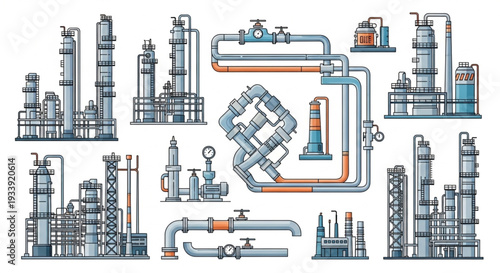Industrial Factory Pipes and Equipment.