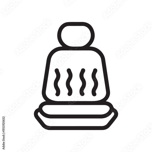 Automotive Heated Seat Vector Icon for Vehicle Interior Comfort and Climate Control Settings