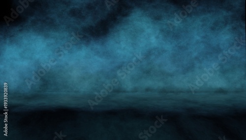Schilderij op canvas Abstract blue and teal smoke texture on dark background