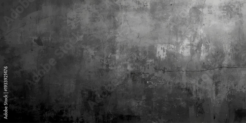 A dark, aged grunge metal texture background features a dirty, rough concrete surface with a vintage gray stone pattern and antique retro design for a weathered wallpaper backdrop
