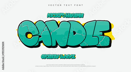Candle Colorful graffiti editable text style effect. Vector text effect with paint wall concept.