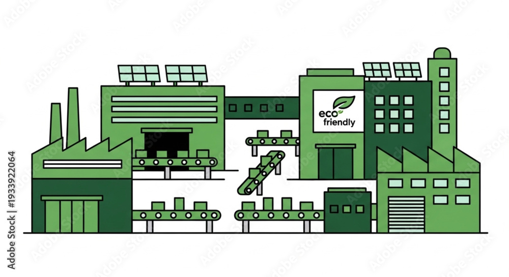 Obraz premium Industrial Factory Building Complex Structure.