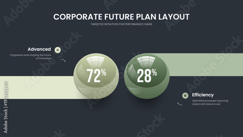 Clean Plan 2 Option Graph Slideshow Layout. Minimal Introduction Two Step Diagram Frame Design. Science Profile Slide Template Vector Illustration.