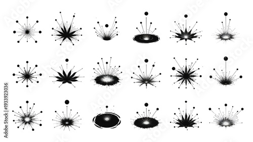 Explosion Burst Sparkle Starburst Elements for Dynamic Design Projects and Explosive Marketing Campaigns