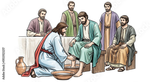Humility and Service: Jesus Washes Disciples' Feet, Inspiring Faith and Leadership for Christian Ministry and Devotion