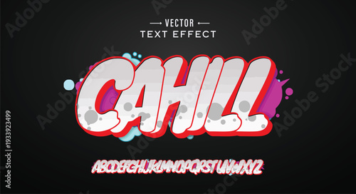 Cahill Colorful graffiti editable text style effect. Vector text effect with paint wall concept.