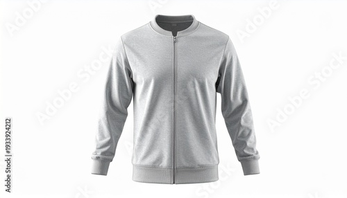 Sleek Gray Bomber Jacket: A modern, minimalist gray bomber jacket, presented in a studio setting, showcases its clean lines and versatile style.